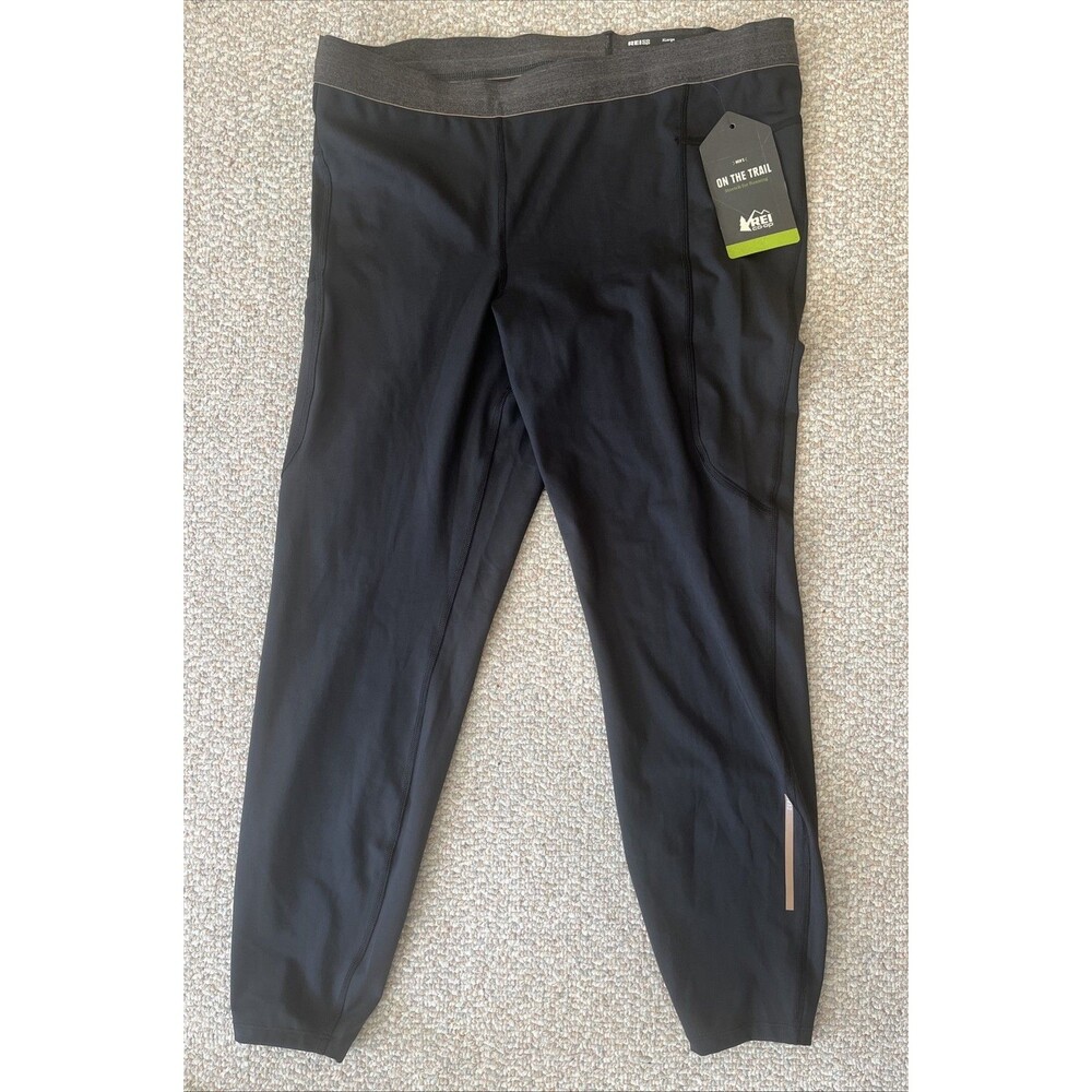 REI Co-op Mens Compression On The Trail Black Running Athletic Pants XL NWT